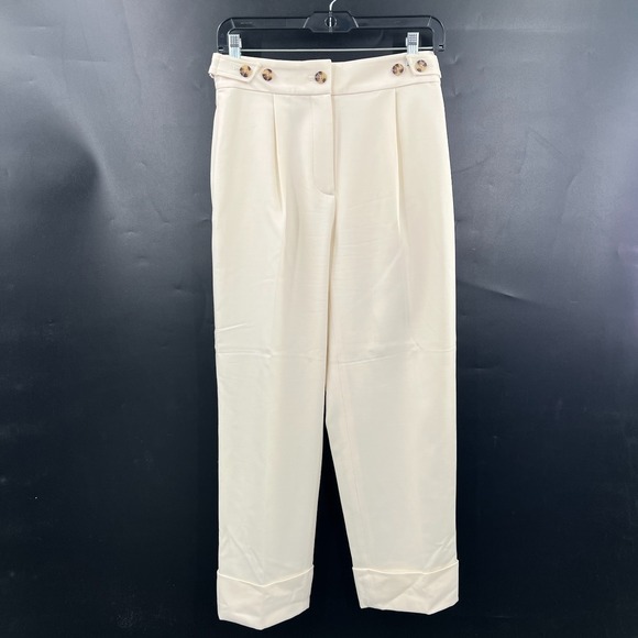 Club Monaco blogger favorite pleated cuffed wool trouser pants quiet luxury 0 - Picture 3 of 14